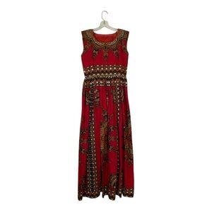 Elegant East Indian Inspired Patterned Sleeveless Dress